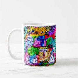 11 OZ—KLEURRIJKE ABSTRACTE KUNST KOFFIE MOK