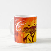 11 oz. Koffie Mok African Safari Giraffe Sunse (Voorkant links)