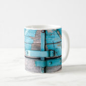 11 oz. Koffie Mok Blauw Hout Schuur Deurlaarzen Co (Voorkant rechts)