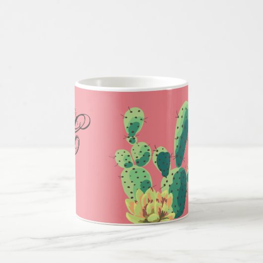 11 oz. Koffie Mok Bohemian Cactus Succulenten Dess (Center)