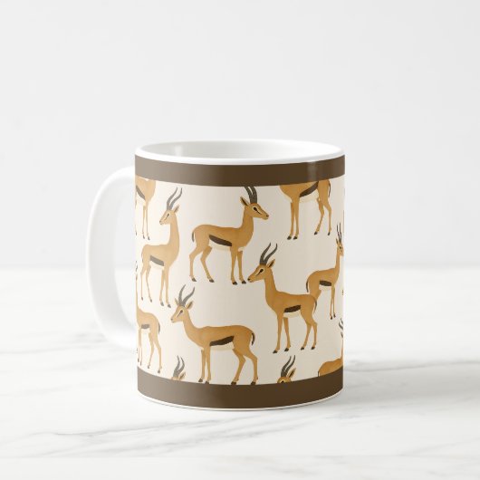 11 OZ. KOFFIE MOK - "GAZELLE PRINT" (Voorkant links)