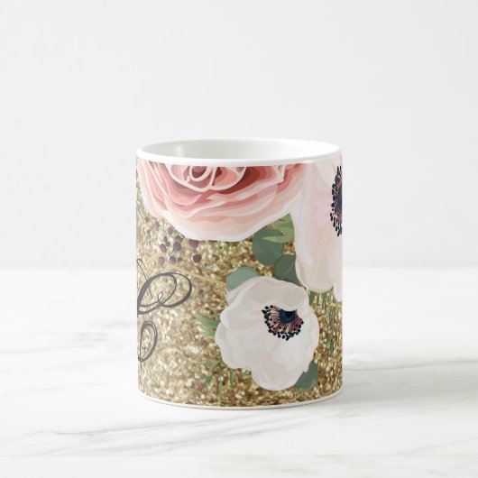 11 oz. Koffie Mok Geometrische Tuin Roos Gouden Gl (Center)