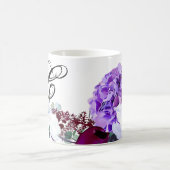 11 oz. Koffie Mok Lavendel Hibiscus op Wit (Center)