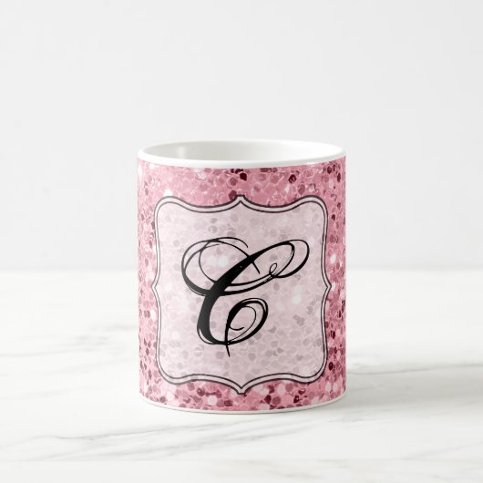 11 oz. Koffie Mok Roos Gouden Glitter (Center)