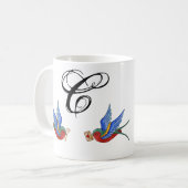 11 oz. Koffie Mok Traditional Bird Tattoo Sparrow (Voorkant links)