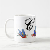 11 oz. Koffie Mok Traditional Bird Tattoo Sparrow (Links)