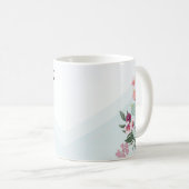 11 oz. Koffie Mok Tropische Bloem op Blue Ombre (Voorkant rechts)