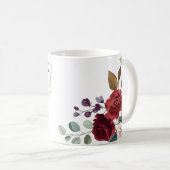 11 oz. Koffie Mok Wit Roses Goud Geometrisch (Voorkant rechts)