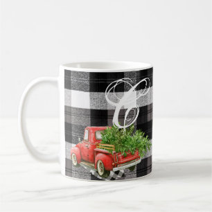 11 oz. Koffie Mok XMAS Vrachtwagen Baffalo Plaid K
