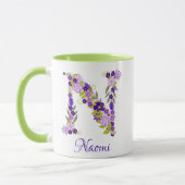 11 oz Lavendel Paarse Monogrammed Koffie Mok (Links)