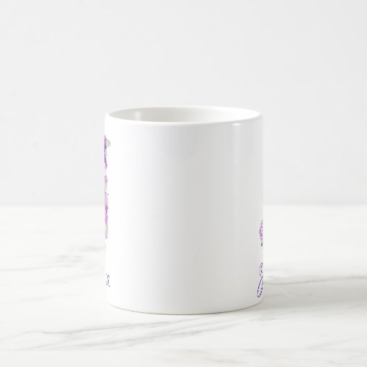 11 oz Lavendel Paarse Monogrammed Koffie Mok (Center)