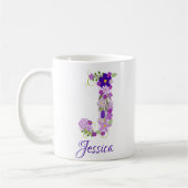 11 oz Lavendel Paarse Monogrammed Koffie Mok (Links)
