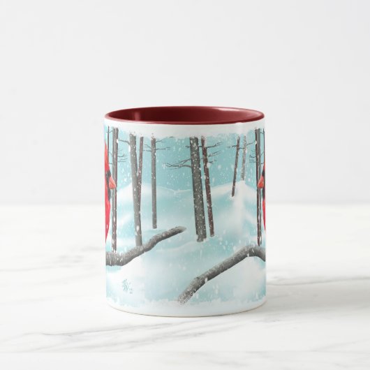 11 oz rode kardinale Mok (Midden)