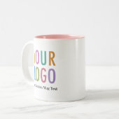 11 oz Roze Inner Coffee Mok met Naam Bedrijf Logo (Voorkant links)
