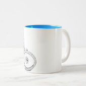 11 oz. Twee toonaangevende mok met Keeshond voor e (Voorkant rechts)