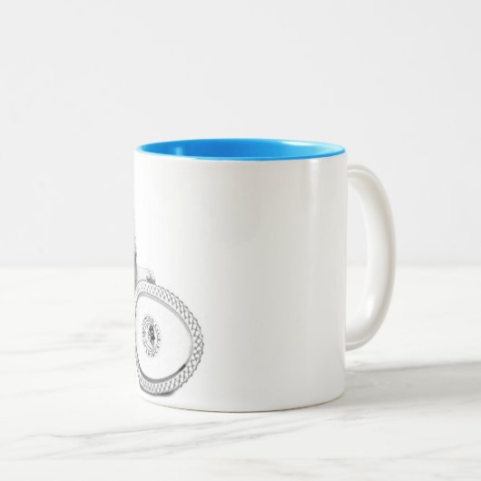 11 oz. Twee toonaangevende mok met Keeshond voor e (Voorkant rechts)