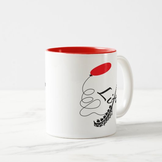 11 oz tweekleurige kop (Voorkant rechts)