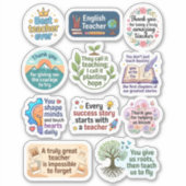 11-pack Quotes | Stickers voor waardering voor ler (Voorkant)
