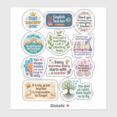 11-pack Quotes | Stickers voor waardering voor ler (Vel)