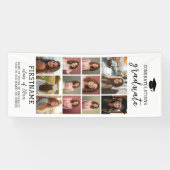 11 Photo Collage Afstuderen Modern Minimal White Spandoek (Horizontaal)