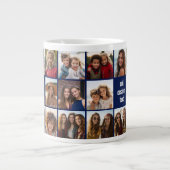 11 Photo Collage Navy Blue - beide zijden herhalen Grote Koffiekop (Voorkant)
