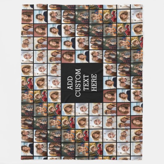 11 Photo Collage Patroon - Aangepast monogram Fleece Deken (Voorkant)
