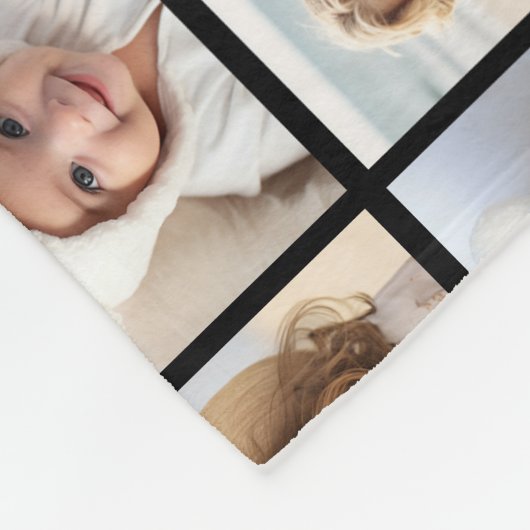 11 Photo Collage Patroon - Aangepast monogram Fleece Deken (Hoek)