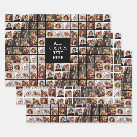 11 Photo Collage Patroon - Aangepast monogram Inpakpapier Vel (Set)