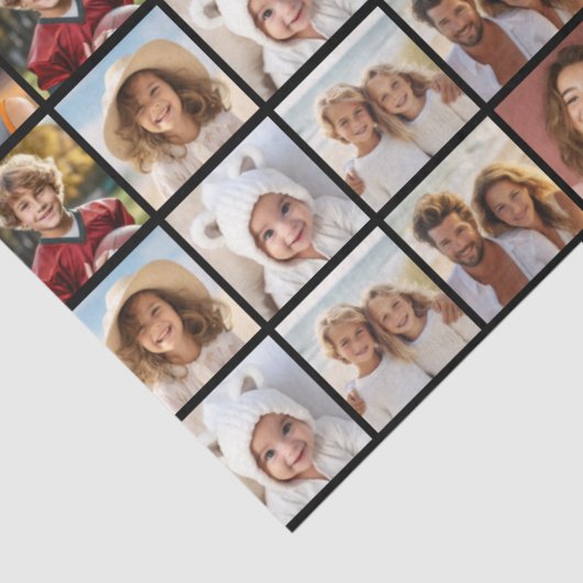 11 Photo Collage Patroon - Aangepast monogram Tissuepapier (Detail)