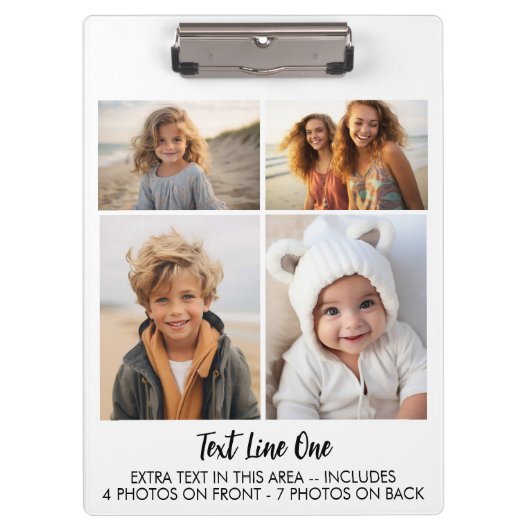 11 Photos - 4 Front, 7 Back - Black Text on White Klembord (Voorkant)