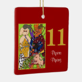 11 Pipers Piping Cute Animals & Typografie Keramisch Ornament (Rechts)