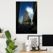 11 september 2001 Het World Trade Center blijft be Poster (Thuiskantoor)