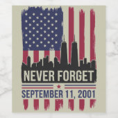 11 september 2001 Memorial Day Verenigde Staten Wijn Etiket (Enkel label)