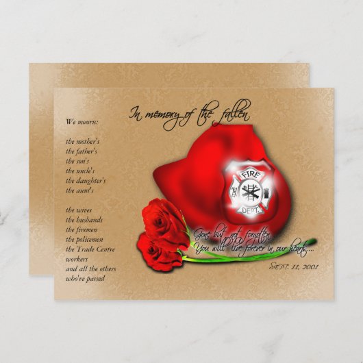 11 september 9/11 Herdenkingsmonument Briefkaart (Voorkant / Achterkant)