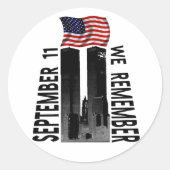 11 september gedenken we eerbetoon ronde sticker (Voorkant)