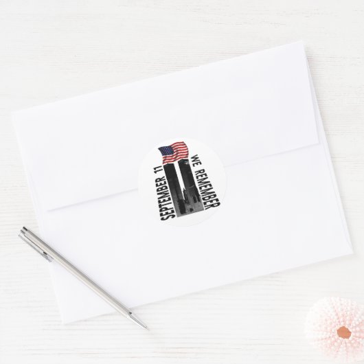 11 september gedenken we eerbetoon ronde sticker (Envelop)