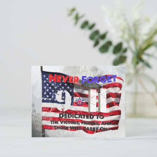 11 september-herdenking briefkaart (Staand voorkant)