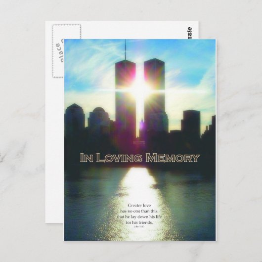 11 september in liefdevolle herinnering briefkaart (Voorkant / Achterkant)