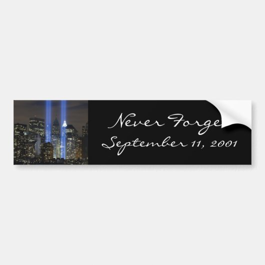 11 september, lichttorens bumpersticker (Voorkant)