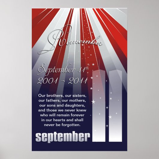 11 september - Poster met groot gedenken (Voorkant)