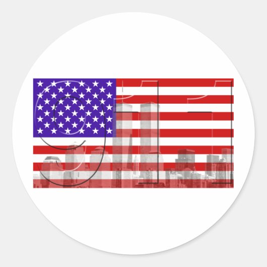 11 september ronde sticker (Voorkant)