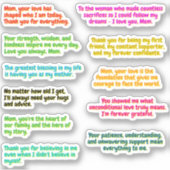 11 STKS - Bericht Stickers voor Moms (Love Quotes) (Voorkant)