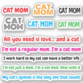 11 STKS Schattigee moeder citaten | Grappige kat m Sticker (Voorkant)