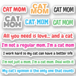 11 STKS Schattigee moeder citaten | Grappige kat m Sticker