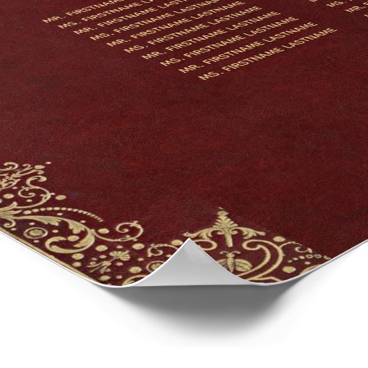 11 Tabel Bourgogne Rode  goudgassette Poster (Hoek)