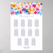 11 Tabel Kleurrijke Bloemen Trouwstoel Grafiek Poster (Voorkant)