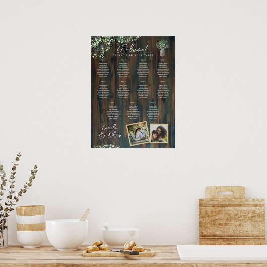 11 Tabel Rustisch hout Gypsophila FOTO-SEIEREND sc Poster (Keuken)