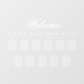 11 Tabel Zitting Grafiek Wit Script Transparant Raamsticker (Vel)