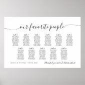 11 Tafel Elegant Onze Favoriete Mensen Zittingkaar Poster (Voorkant)