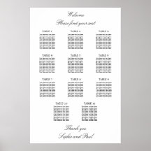 11 Tafel Elegante Minimalistische Zitplaatskaart